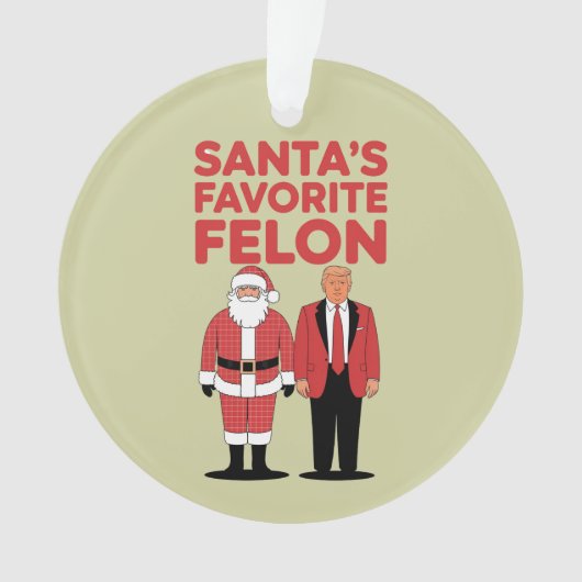 Santa's Favoriete Felon Trump Kerst Republikein Ornament (voorkant)
