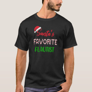 Santas favoriete fluitist Grappige fluit Kerstmi T-shirt