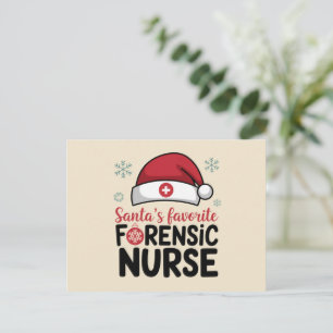 Santas Favoriete forensische zuster Funny Kerstmis Feestdagenkaart