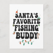 Santa's Favoriete Gevist Buddy Funny Christmas Pap Briefkaart (Voorkant)