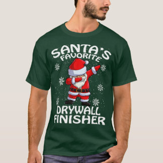 Santas Favoriete gipsplaten Afwerking Kerstmis T-shirt