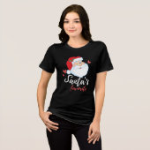 Santa's Favoriete Grappige Gedrukte Vrouwen Tri-Blend Shirt (Voorkant volledig)