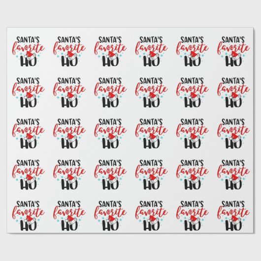 Santa's Favoriete Ho Grappige Kerstmis Cadeaupapier (Vlak)
