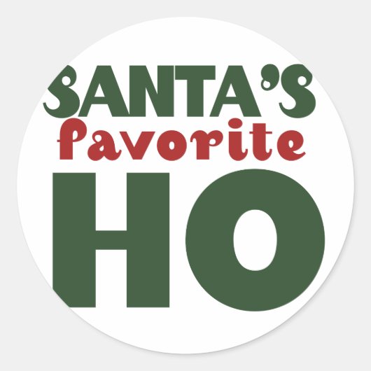 Santas Favoriete HO Ronde Sticker (Voorkant)