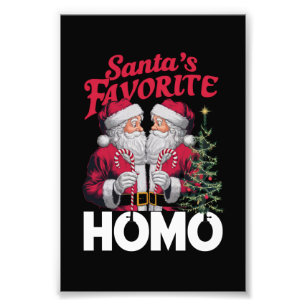 Santas Favoriete Homo Gay Kerstmis LGBTQ Pride Foto Afdruk