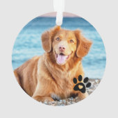 Santa's Favoriete Hond Pet Foto Kerstmis Ornament (achterkant)