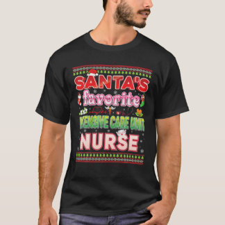 Santa's favoriete intensive care unit verpleegster t-shirt