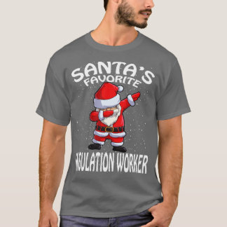 Santas Favoriete Isolatie Arbeider Kerstmis T-shirt