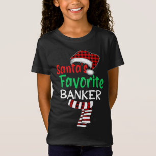 Santa's favoriete kerstkerstkerstbediende banker t-shirt