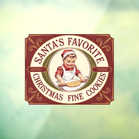 Santa's Favoriete Kerstkoekjes Raamsticker (Vel 3)