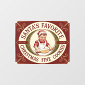 Santa's Favoriete Kerstkoekjes Raamsticker (Vel)