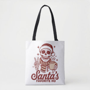 Santa's Favoriete Kerstskelet Snarky Kerstmis Draagtas