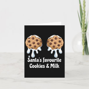 Santa's Favoriete Koekjes En Melk Borst Dames Kaart