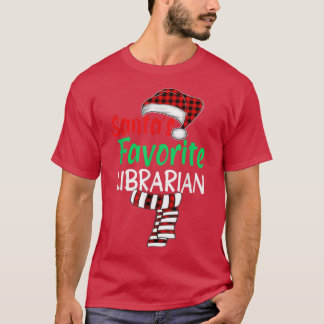 Santa's favoriete Librarische kerstkerstkerstkerst T-shirt