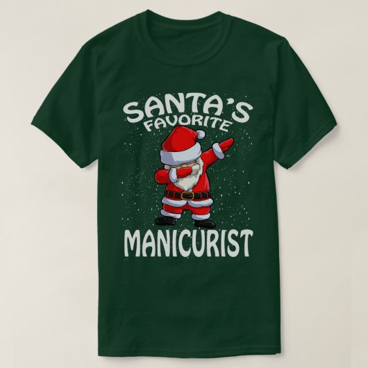 Santas Favoriete Manicurist Kerstmis T-shirt (Design voorkant)