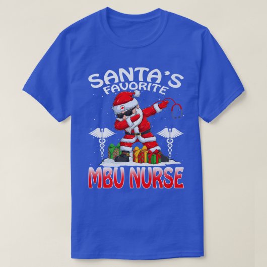 Santas Favoriete MBU Verpleegkundige kerstwedstrij T-shirt (Design voorkant)