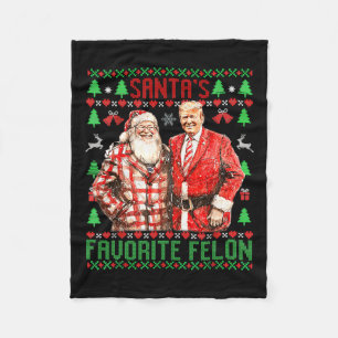 Santa's Favoriete-misdadiger Grappig 2024 Trump Ke Fleece Deken