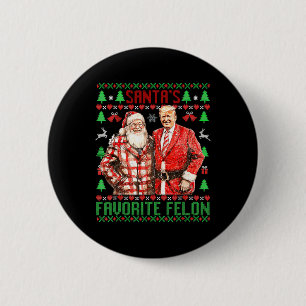 Santa's Favoriete-misdadiger Grappig 2024 Trump Ke Ronde Button 5,7 Cm