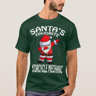 Santas Favoriete Motorfiets Mechanische Kerstmis T-shirt
