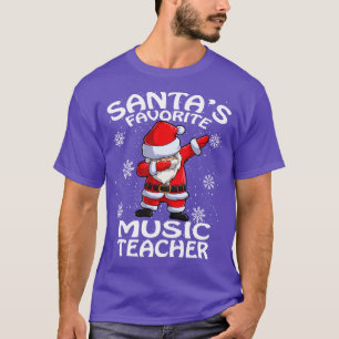 Santas Favoriete Muziek Kerstman leraar T-shirt