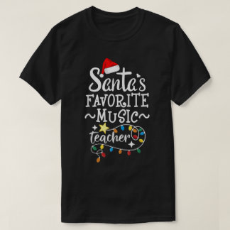 Santa's favoriete muziekleraar kunst t-shirt