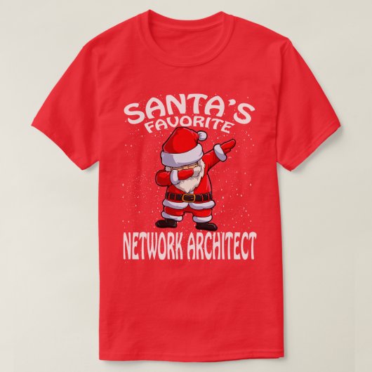 Santas Favoriete Netwerk Architect Kerstmis T-shirt (Design voorkant)