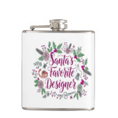 Santa's favoriete ontwerper Kerstmis naaien cadeau Heupfles (Voorkant)