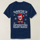 Santas Favoriete operatiekamer Verpleegster Kerstm T-shirt (Design voorkant)