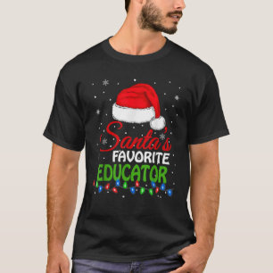Santa's favoriete opvoeder Santa Hat Lights Funny T-shirt