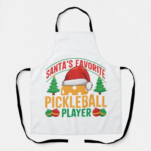 Santa's Favoriete Pickleball Speler - Grappig Schort (Voorkant)