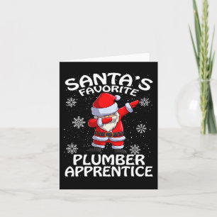 Santa's Favoriete Plumber Apprentice Kerstmis Kaart