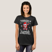 Santa's Favoriete Plumber Apprentice Kerstmis T-shirt (Voorkant volledig)