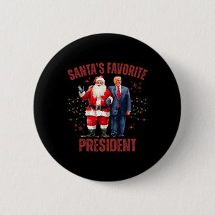Santa's Favoriete President Christmas Funny Trump Ronde Button 5,7 Cm
