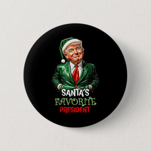 Santas Favoriete President Funny Santa Trump 2024 Ronde Button 5,7 Cm