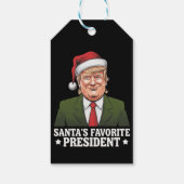 Santa's favoriete President Funny Trump Christmas Cadeaulabel (Achterkant)