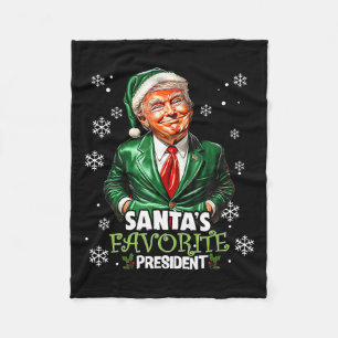 Santa's Favoriete President Funny Trump Christmas Fleece Deken