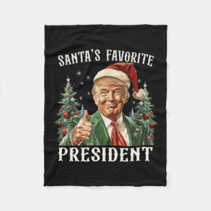Santa's Favoriete President Funny Trump Christmas Fleece Deken