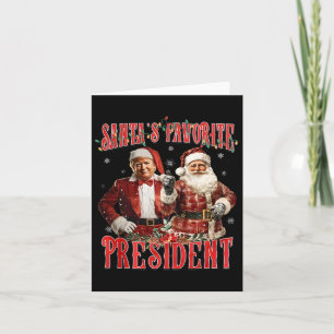 Santa's Favoriete President Funny Trump Christmas Kaart