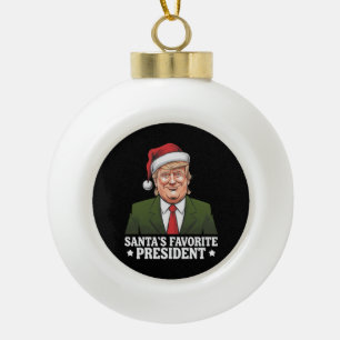 Santa's favoriete President Funny Trump Christmas Keramische Bal Ornament
