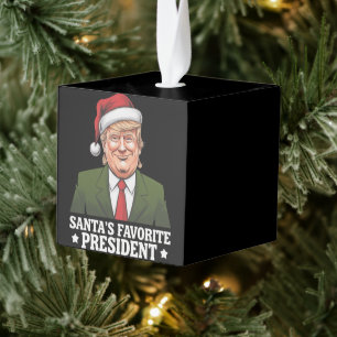 Santa's favoriete President Funny Trump Christmas Kubus Ornament