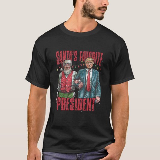 Santa's Favoriete President Funny Trump Christmas T-shirt (Voorkant)