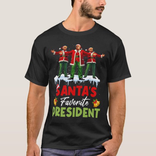 Santa's Favoriete President Funny Trump Christmas T-shirt (Voorkant)