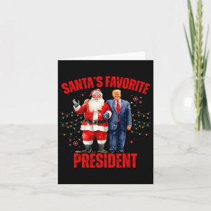 Santa's Favoriete President Kerst Schattige Trump  Kaart