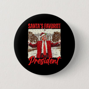 Santa's Favoriete President Trump 2024 Christmas F Ronde Button 5,7 Cm