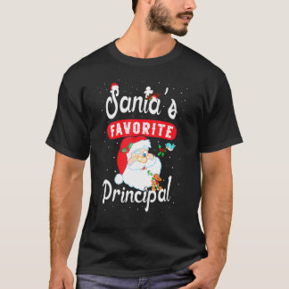 Santas Favoriete Principal Kerstverlichting Santa  T-shirt