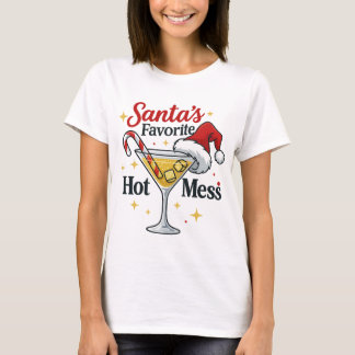 Santa's Favoriete Puinhoop Drank Print | Grappig T-shirt