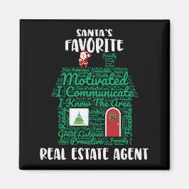 Santas Favoriete Real Estate Agent Kerstmis Magneet