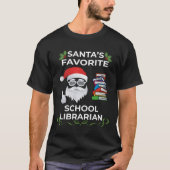 Santa's favoriete schoolbibliothecaris Grappige Ke T-shirt (Voorkant)