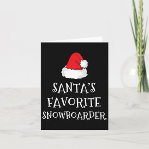 Santa's Favoriete Snowboarder Christmas Xmas Pet S Kaart