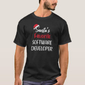 Santas Favoriete Software Developer Kerstmis T-shirt (Voorkant)